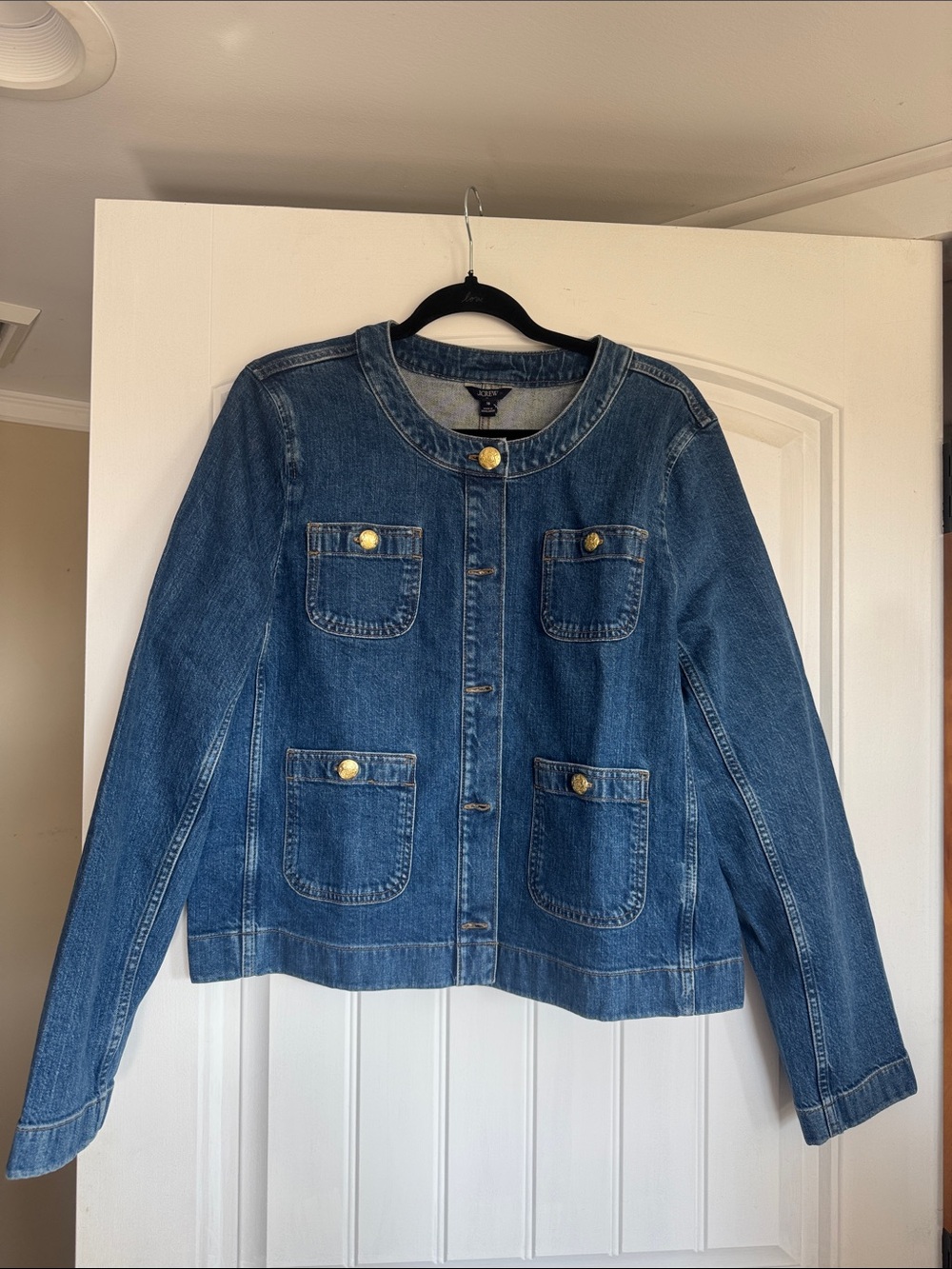 NWT Classic J CREW Denim Lady Jacket with Gold Buttons - Women's